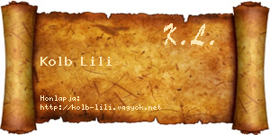 Kolb Lili névjegykártya