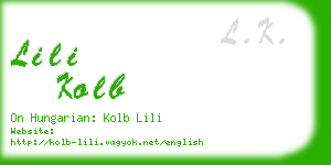 lili kolb business card